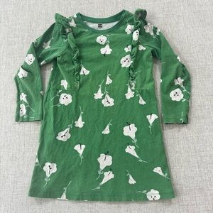 Tea Collection Green Floral Kids Dress